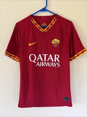 Roma Qatar Airways Jersey with Yellow Trim Nike Small